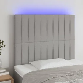 Kopfteil mit LED-Leuchten aus hellgrauem Stoff 80x5x118/128 cm von , Kopf- und Fußteile - Ref: Foro24-3122636, Preis: 64,49 €...