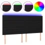 Headboard with LED lights black fabric 160x5x118/128 cm by , Headboards and footboards - Ref: Foro24-3122572, Price: 135,57 €...