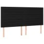 Headboard with LED lights black fabric 160x5x118/128 cm by , Headboards and footboards - Ref: Foro24-3122572, Price: 135,57 €...