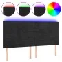 Black velvet headboard with LED lights 160x5x118/128 cm by , Headboards and footboards - Ref: Foro24-3122620, Price: 109,41 €...
