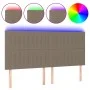 Headboard with LED lights taupe gray fabric 200x5x118/128 cm by , Headboards and footboards - Ref: Foro24-3122688, Price: 111...