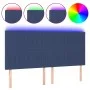 Headboard with LED lights blue fabric 160x5x118/128 cm by , Headboards and footboards - Ref: Foro24-3122674, Price: 116,75 €,...