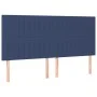 Headboard with LED lights blue fabric 160x5x118/128 cm by , Headboards and footboards - Ref: Foro24-3122674, Price: 116,75 €,...
