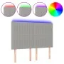 Headboard with LED lights light gray fabric 144x5x118/128 cm by , Headboards and footboards - Ref: Foro24-3122660, Price: 119...