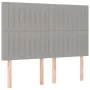 Headboard with LED lights light gray fabric 144x5x118/128 cm by , Headboards and footboards - Ref: Foro24-3122660, Price: 119...