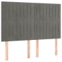 Kopfteil mit LED-Leuchten, hellgrauer Samt, 144 x 5 x 118/128 cm von , Kopf- und Fußteile - Ref: Foro24-3122710, Preis: 125,5...