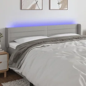 Hellgraues Stoffkopfteil mit LED 163x16x78/88 cm von , Kopf- und Fußteile - Ref: Foro24-3123382, Preis: 77,38 €, Rabatt: %