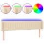 Kopfteil aus cremefarbenem Stoff mit LED 203x16x78/88 cm von , Kopf- und Fußteile - Ref: Foro24-3123501, Preis: 86,14 €, Raba...