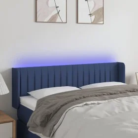 Blue fabric headboard with LED 147x16x78/88 cm by , Headboards and footboards - Ref: Foro24-3123478, Price: 66,02 €, Discount: %