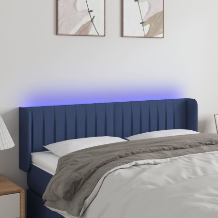 Kopfteil aus blauem Stoff mit LED 147x16x78/88 cm von , Kopf- und Fußteile - Ref: Foro24-3123478, Preis: 67,99 €, Rabatt: %