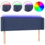 Cabecero con LED de tela azul 147x16x78/88 cm de , Cabeceros y pies de cama - Ref: Foro24-3123478, Precio: 65,91 €, Descuento: %