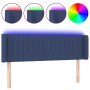 Kopfteil aus blauem Stoff mit LED 147x16x78/88 cm von , Kopf- und Fußteile - Ref: Foro24-3123478, Preis: 67,99 €, Rabatt: %