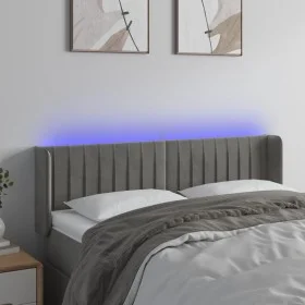 Light gray velvet headboard with LED 147x16x78/88 cm by , Headboards and footboards - Ref: Foro24-3123522, Price: 79,11 €, Di...