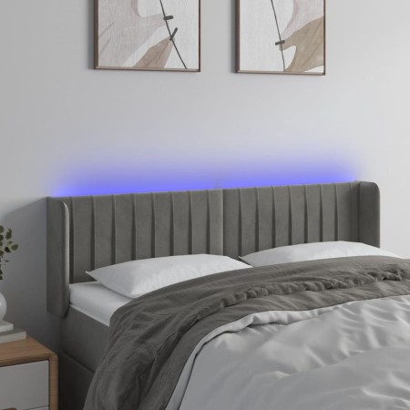 Hellgraues Samtkopfteil mit LED 147x16x78/88 cm von , Kopf- und Fußteile - Ref: Foro24-3123522, Preis: 83,15 €, Rabatt: %