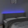 Light gray velvet headboard with LED 147x16x78/88 cm by , Headboards and footboards - Ref: Foro24-3123522, Price: 79,11 €, Di...
