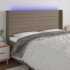 Kopfteil mit LED aus taupegrauem Stoff 163x16x118/128 cm von , Kopf- und Fußteile - Ref: Foro24-3124198, Preis: 142,62 €, Rab...