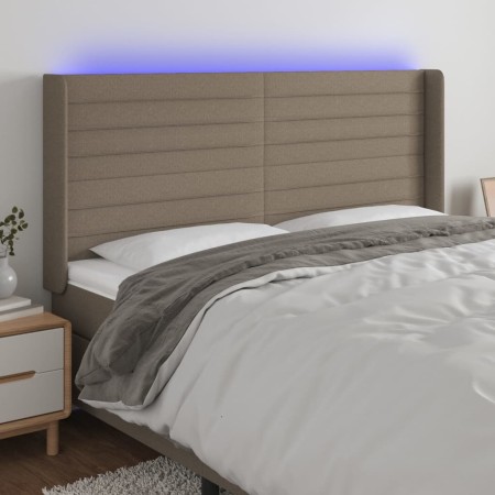 Kopfteil mit LED aus taupegrauem Stoff 163x16x118/128 cm von , Kopf- und Fußteile - Ref: Foro24-3124198, Preis: 142,62 €, Rab...