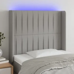 Light gray fabric headboard with LED 83x16x118/128 cm by , Headboards and footboards - Ref: Foro24-3124260, Price: 76,44 €, D...