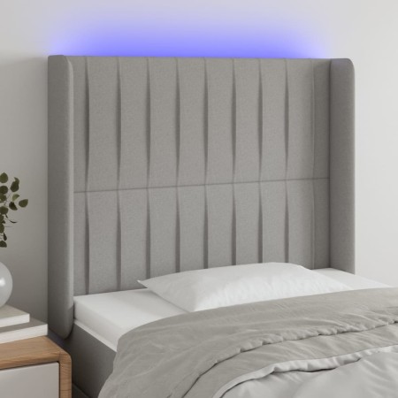Kopfteil aus hellgrauem Stoff mit LED 83x16x118/128 cm von , Kopf- und Fußteile - Ref: Foro24-3124260, Preis: 75,38 €, Rabatt: %