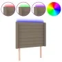 Headboard with LED in taupe gray fabric 83x16x118/128 cm by , Headboards and footboards - Ref: Foro24-3124166, Price: 85,06 €...