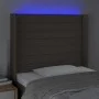 Headboard with LED in taupe gray fabric 83x16x118/128 cm by , Headboards and footboards - Ref: Foro24-3124166, Price: 85,06 €...