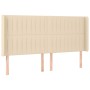 Cream fabric headboard with LED 163x16x118/128 cm by , Headboards and footboards - Ref: Foro24-3124297, Price: 133,64 €, Disc...