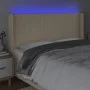 Cream fabric headboard with LED 163x16x118/128 cm by , Headboards and footboards - Ref: Foro24-3124297, Price: 129,75 €, Disc...