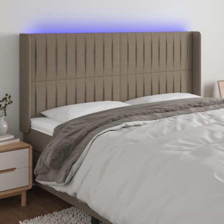 Kopfteil mit LED aus taupegrauem Stoff 203x16x118/128 cm von , Kopf- und Fußteile - Ref: Foro24-3124312, Preis: 124,61 €, Rab...