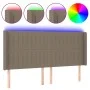 Taupe gray fabric headboard with LED 203x16x118/128 cm by , Headboards and footboards - Ref: Foro24-3124312, Price: 124,41 €,...