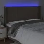 Taupe gray fabric headboard with LED 203x16x118/128 cm by , Headboards and footboards - Ref: Foro24-3124312, Price: 124,41 €,...