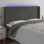 Dunkelgraues Samtkopfteil mit LED 163x16x118/128 cm von , Kopf- und Fußteile - Ref: Foro24-3124243, Preis: 128,20 €, Rabatt: %