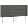 Dunkelgraues Samtkopfteil mit LED 163x16x118/128 cm von , Kopf- und Fußteile - Ref: Foro24-3124243, Preis: 128,20 €, Rabatt: %