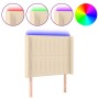 Kopfteil aus cremefarbenem Stoff mit LED 103x16x118/128 cm von , Kopf- und Fußteile - Ref: Foro24-3124281, Preis: 90,42 €, Ra...