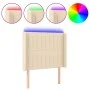 Kopfteil aus cremefarbenem Stoff mit LED 103x16x118/128 cm von , Kopf- und Fußteile - Ref: Foro24-3124281, Preis: 95,49 €, Ra...