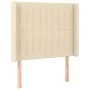 Cream fabric headboard with LED 103x16x118/128 cm by , Headboards and footboards - Ref: Foro24-3124281, Price: 95,46 €, Disco...