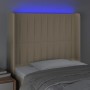 Kopfteil aus cremefarbenem Stoff mit LED 103x16x118/128 cm von , Kopf- und Fußteile - Ref: Foro24-3124281, Preis: 90,42 €, Ra...