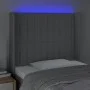 Light gray fabric headboard with LED 103x16x118/128 cm by , Headboards and footboards - Ref: Foro24-3124276, Price: 75,12 €, ...
