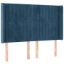 Dark blue velvet LED headboard 147x16x118/128 cm by , Headboards and footboards - Ref: Foro24-3124338, Price: 131,54 €, Disco...