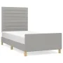 Light gray fabric bed frame with headboard 80x200 cm by , Beds and slatted bases - Ref: Foro24-3125090, Price: 132,92 €, Disc...
