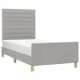 Light gray fabric bed frame with headboard 80x200 cm by , Beds and slatted bases - Ref: Foro24-3125090, Price: 132,92 €, Disc...