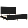Bed frame with black fabric headboard 160x200 cm by , Beds and slatted bases - Ref: Foro24-3125148, Price: 260,97 €, Discount: %