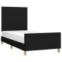 Bed frame with black fabric headboard 100x200 cm by , Beds and slatted bases - Ref: Foro24-3125197, Price: 126,22 €, Discount: %