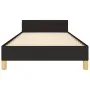 Bed frame with black fabric headboard 100x200 cm by , Beds and slatted bases - Ref: Foro24-3125197, Price: 126,22 €, Discount: %