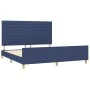 Bed frame with blue fabric headboard 180x200 cm by , Beds and slatted bases - Ref: Foro24-3125160, Price: 233,88 €, Discount: %