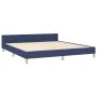 Bed frame with blue fabric headboard 180x200 cm by , Beds and slatted bases - Ref: Foro24-3125160, Price: 233,88 €, Discount: %