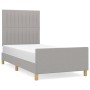 Light gray fabric bed frame with headboard 100x200 cm by , Beds and slatted bases - Ref: Foro24-3125195, Price: 126,99 €, Dis...