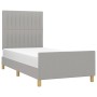 Light gray fabric bed frame with headboard 100x200 cm by , Beds and slatted bases - Ref: Foro24-3125195, Price: 126,99 €, Dis...