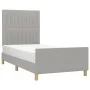Light gray fabric bed frame with headboard 100x200 cm by , Beds and slatted bases - Ref: Foro24-3125195, Price: 135,30 €, Dis...