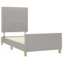 Light gray fabric bed frame with headboard 100x200 cm by , Beds and slatted bases - Ref: Foro24-3125195, Price: 135,30 €, Dis...