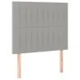 Light gray fabric bed frame with headboard 100x200 cm by , Beds and slatted bases - Ref: Foro24-3125195, Price: 135,30 €, Dis...